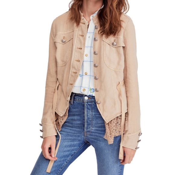 Free People Jackets & Blazers - Free People Emilia Military Jacket in Sand NWT L